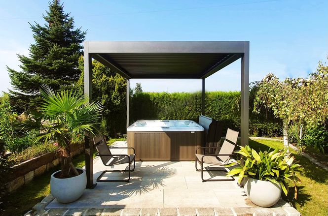 Hovedbilde Pergola mørk grå 350 / 250 / 385 cm (B/H/L)