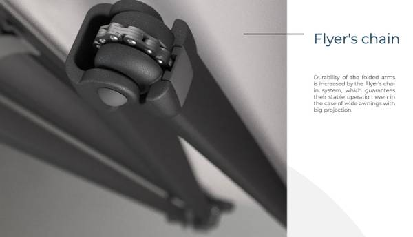 Hovedbilde Kassettmarkise m ledlys, Bredde 655-700 cm x 360 cm utfall